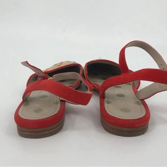 Boden Tan & Orange Polka Dot Flats & Loafers | Adjustable Ankle Strap - Picture 4 of 5